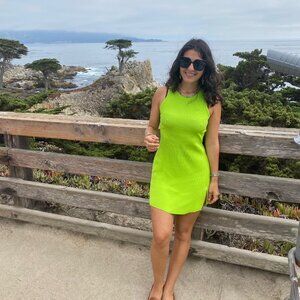 Zara lime ribbed dress